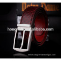 Blood Red snake scale pattern belt fashion men's top grain genuine leather belt stainless steel pin buckle